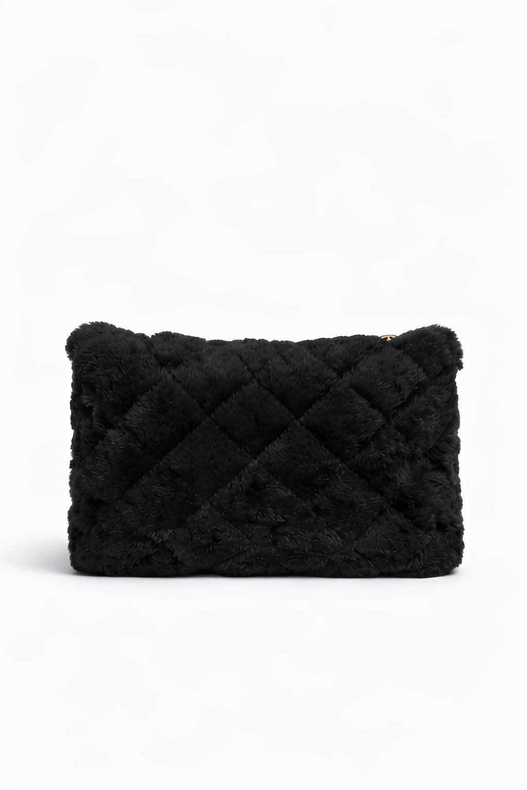 Καπιτονέ Γούνινη Τσάντα Ώμου σε Μπεζ με Χρυσή Αλυσίδα