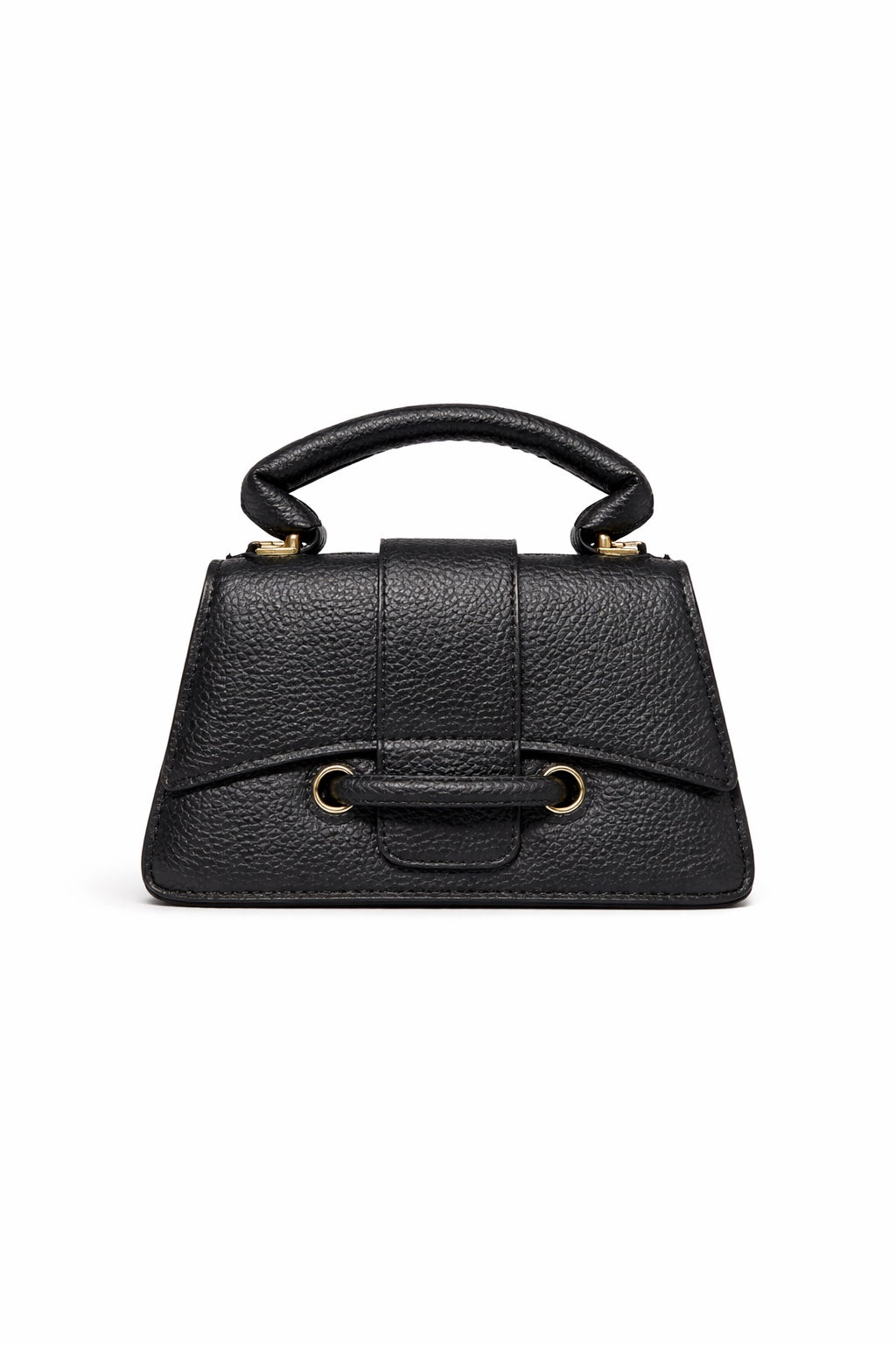 Μαύρη Mini Καπιτονέ Τσάντα με Χρυσό Κούμπωμα &amp; Αλυσίδα