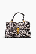 Leopard Τσάντα Χειρός &amp; Ώμου με Χρυσό Κούμπωμα
