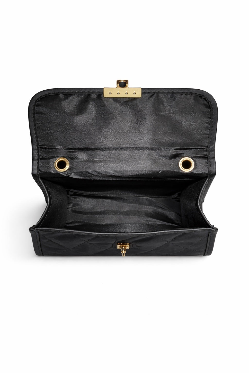 Καπιτονέ Mini Τσάντα Χειρός &amp; Ώμου – Μαύρη με Χρυσή Αλυσίδα