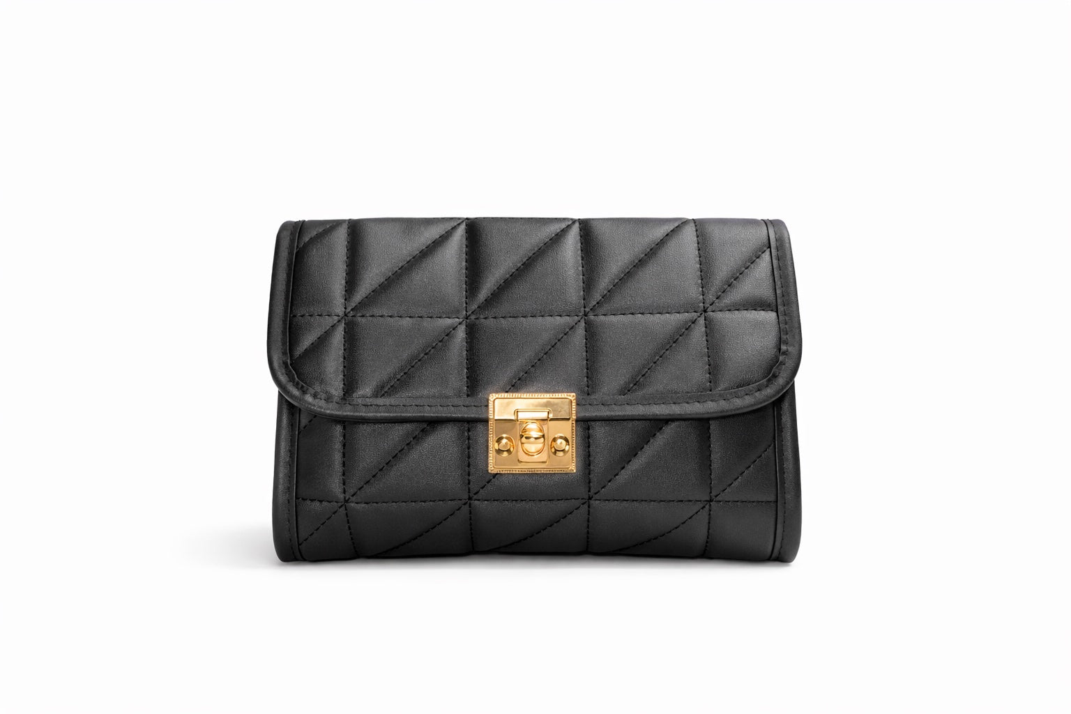 Καπιτονέ Mini Τσάντα Χειρός &amp; Ώμου – Μαύρη με Χρυσή Αλυσίδα