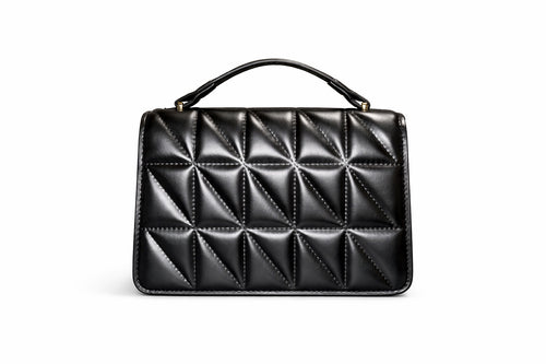 Luxury Καπιτονέ Mini Bag – Μαύρη με Μαύρη Αλυσίδα
