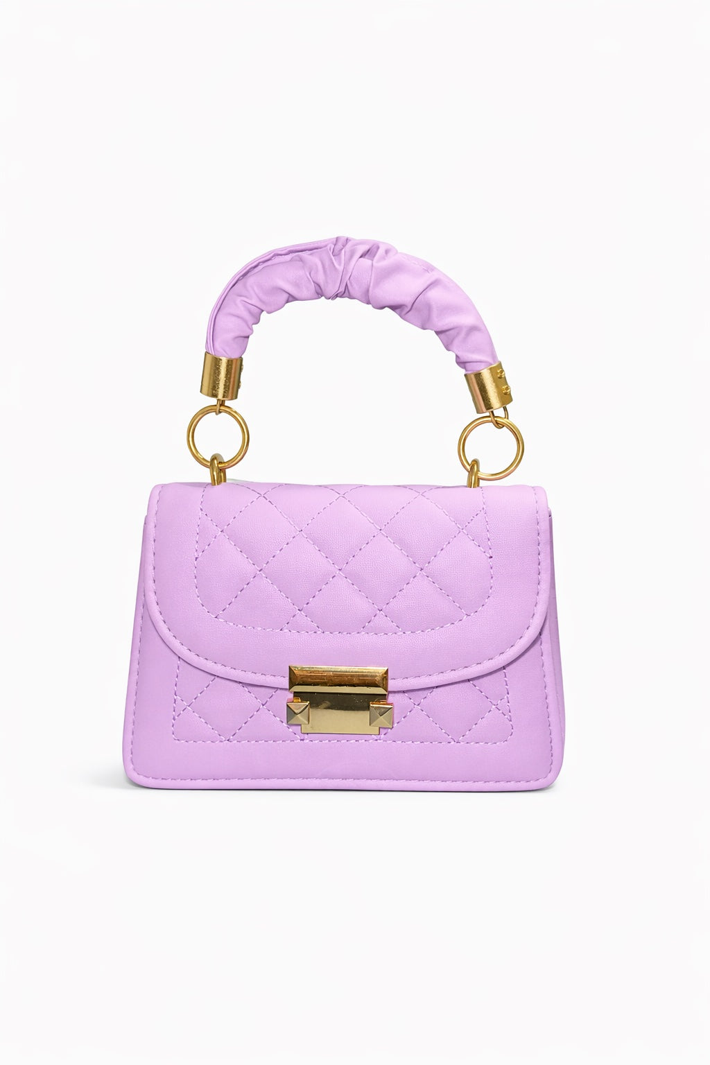 Mini Καπιτονέ Τσάντα Χειρός &amp; Ώμου Λιλά