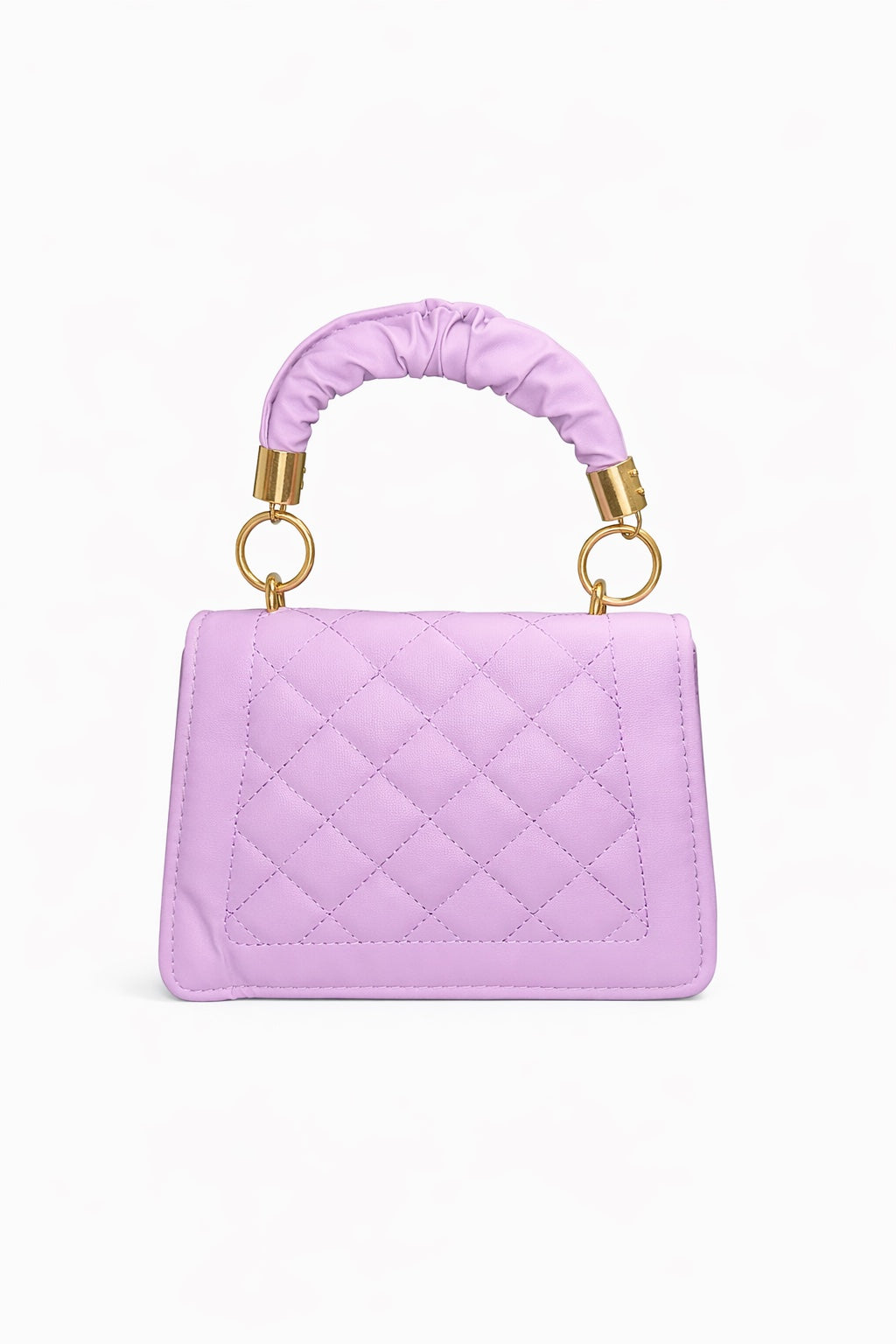 Mini Καπιτονέ Τσάντα Χειρός &amp; Ώμου Λιλά