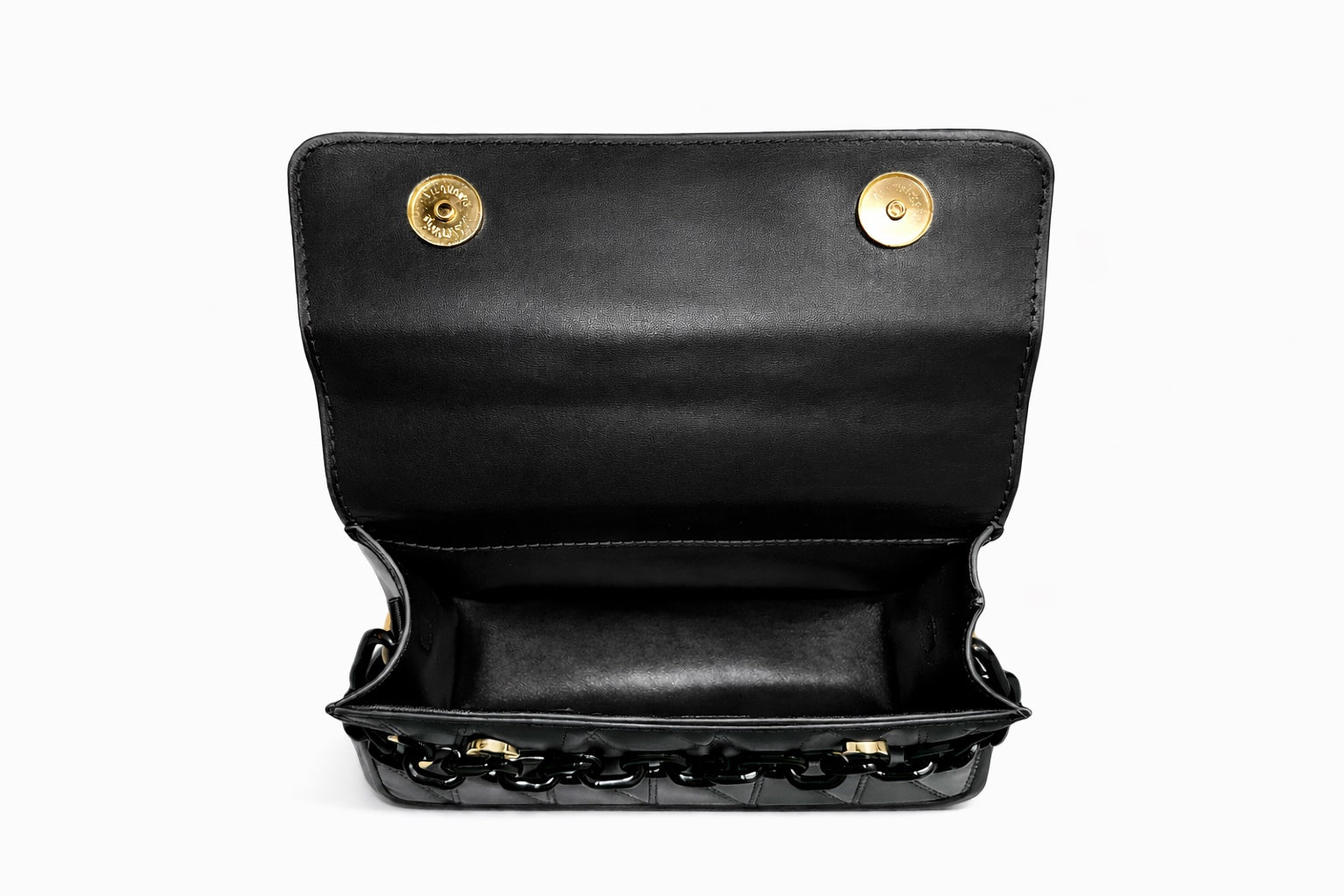 Luxury Καπιτονέ Mini Bag – Μαύρη με Μαύρη Αλυσίδα