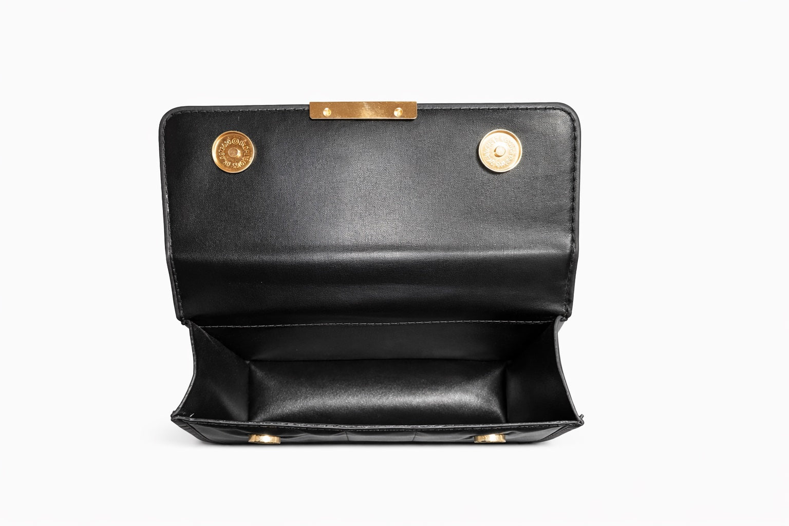 Καπιτονέ Τσάντα Ώμου &amp; Χιαστί - Μάυρη με Χρυσή Αλυσίδα