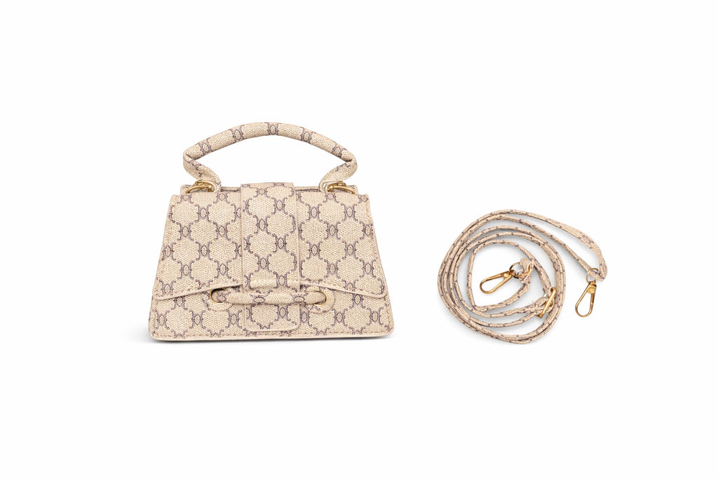 Mini Τσάντα Χειρός με All-Over Monogram Σχέδιο &amp; Αποσπώμενο Λουράκι